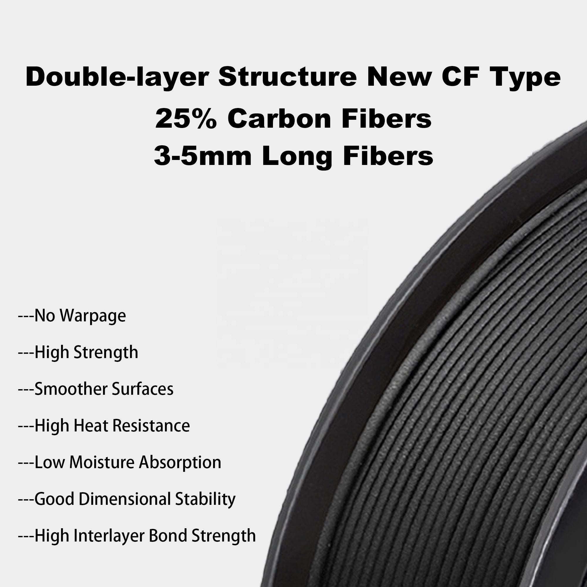 pa6 cf filament углеродное волокно армированный нейлон 6 | 1.75mm & 2.85mm | инженерный класс 3d принтер filament pa6 cf filament углеродное волокно армированный нейлон 6 | 1.75mm & 2.85mm | инженерный класс 3d принтер filament